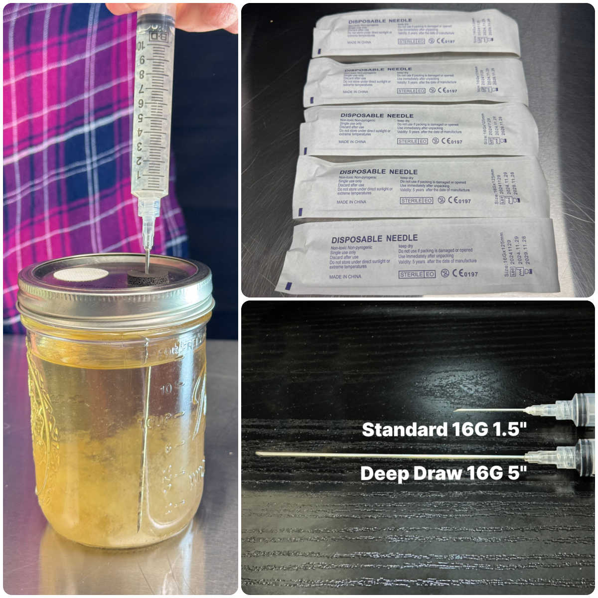 The Deep Draw Extra Long 5 Inch 16G Sterile Syringe Needle (5-Pack)