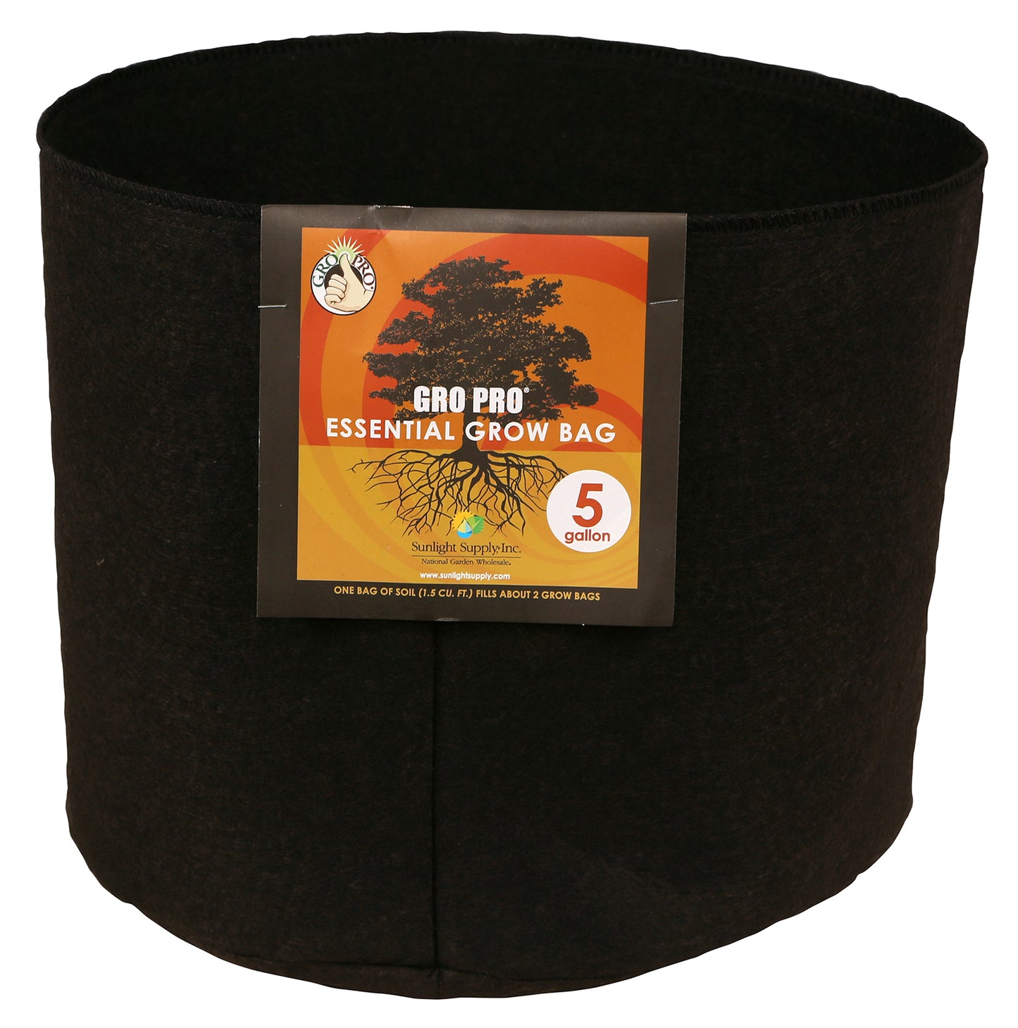 Gro Pro Essential Black Round Fabric Pot