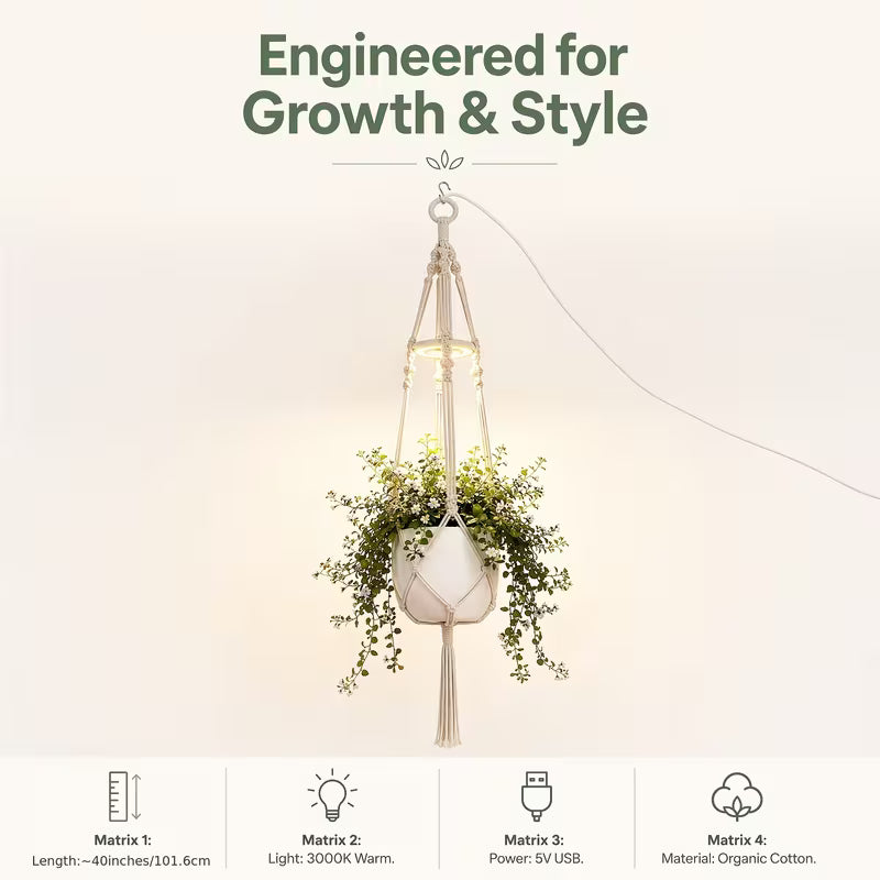 Hanging Plant Grow Lights for Indoor Plants with Timer