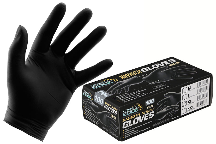 Grower's Edge Black Powder Free Nitrile Gloves