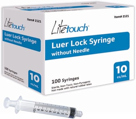 10mL Luer Lock Syringe, Sterile, Individually Sealed - (no needle)