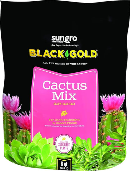 black and gold succulent soil Black Gold Cactus Potting Mix 8 Quarts