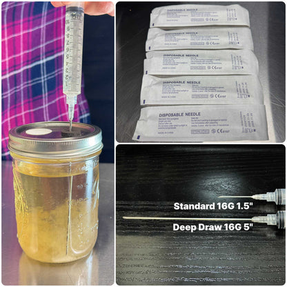 The Deep Draw Extra Long 5 Inch 16G Sterile Syringe Needle (5-Pack)