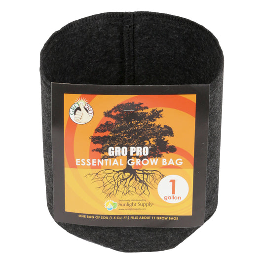 Gro Pro Essential Round Fabric Pot - Black 1 Gallon (120/Cs)
