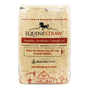 HealthiStraw EquineStraw Wheat Straw Animal Bedding - 3cu ft - Expands to 10-12 cu ft