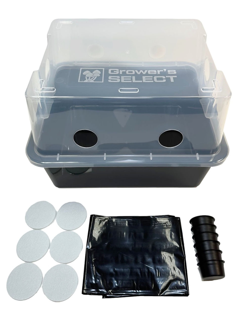 Monotub Fruiting Chambers with Filter Disks and Liners