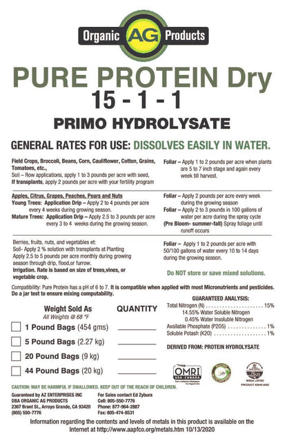 Pure Protein Dry - Organic Fish Aminos