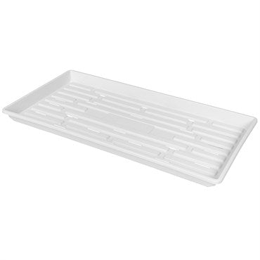 SUNPACK Heavy-Duty Shallow Tray - 10in x 20in - White - No Drainage Holes