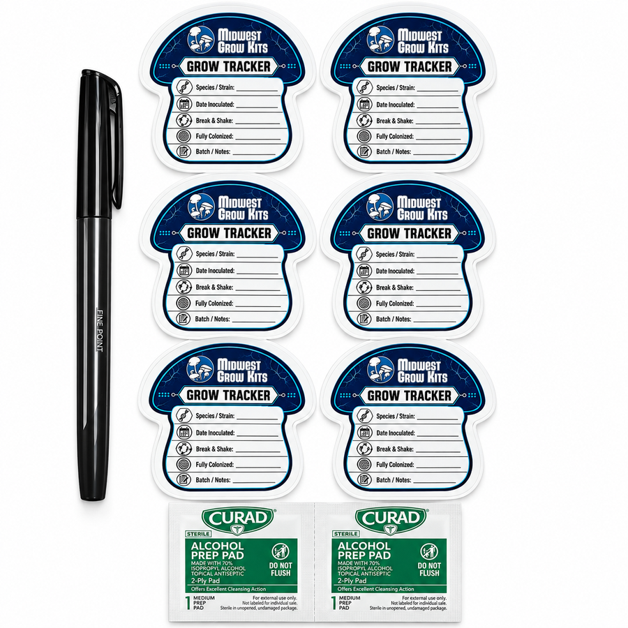 Grow Tracker Labels: Reusable Write & Wipe Kit (6 Pack + Marker)