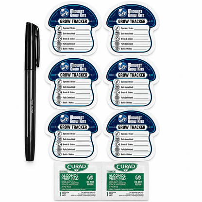 Grow Tracker Labels: Reusable Write & Wipe Kit (6 Pack + Marker)