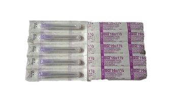 Sterile Syringe Needles 1.5" 16G (pack of 5)