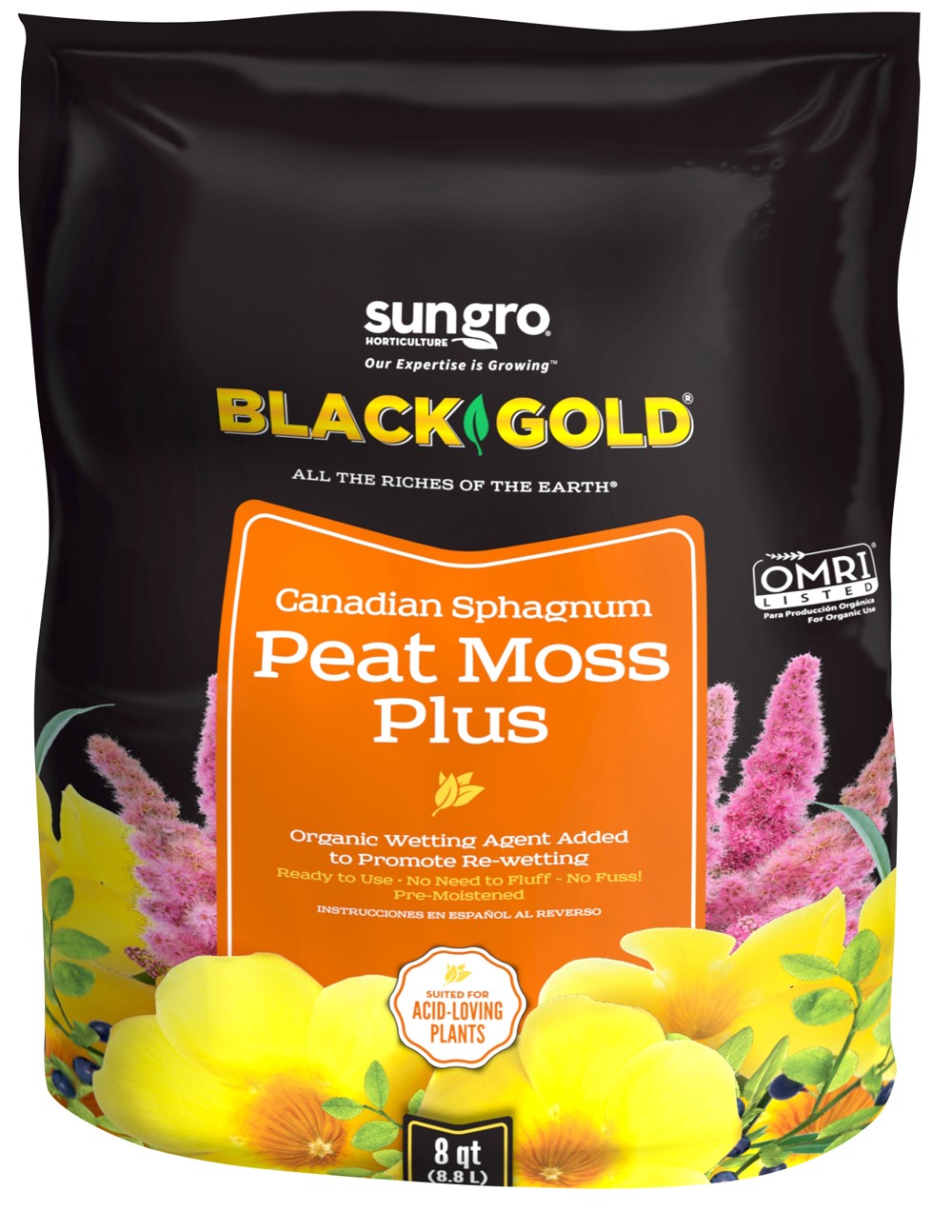 Black Gold Peat Moss Plus Canadian Sphagnum 8qt