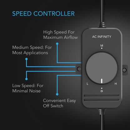 Raxial S8, Inline Booster Duct Fan w/ Speed Controller, 8-Inch