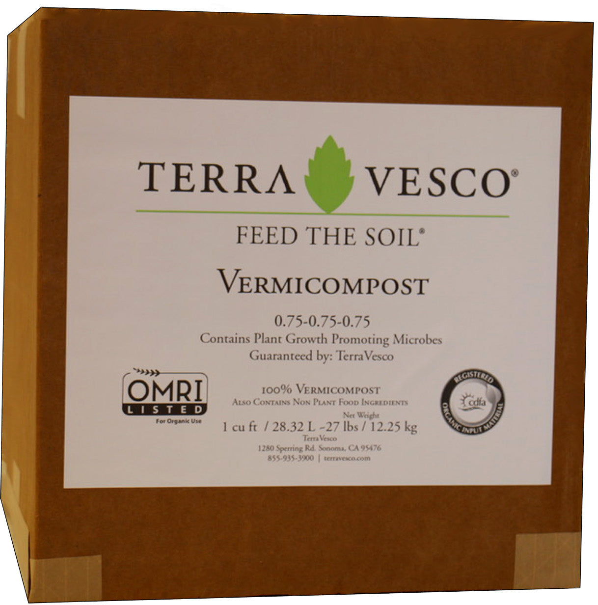 TerraVesco Vermicompost, 1 cu. ft. (boxed)