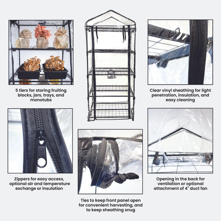 ‘BoomRoom’ Mushroom Martha Tent & Grow Rack